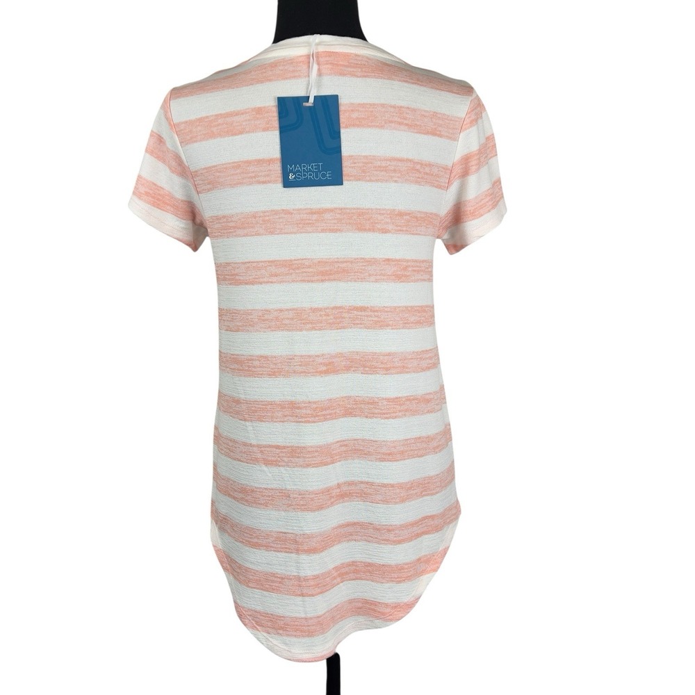 Market‎ & Spruce Stitch Fix Juuna HiLo Knit Stripe Tee XS Petite Casual Stretch - Picture 3 of 7